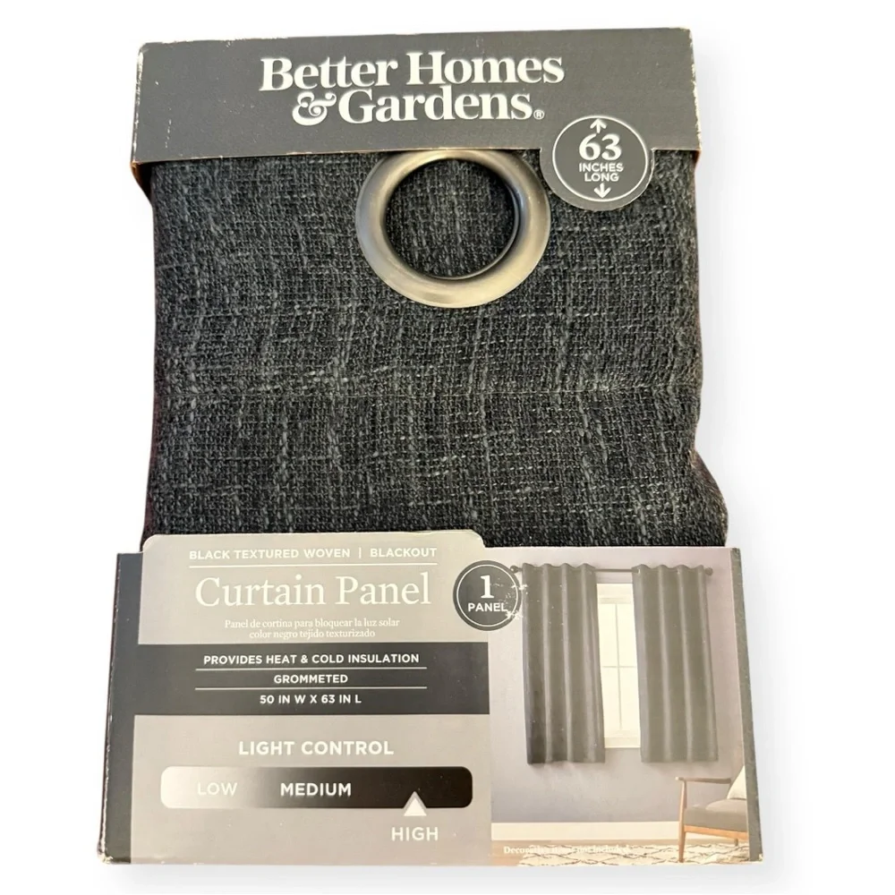 50”x63” Better Homes & Gardens Blackout Curtain Panel Single‎ Panel